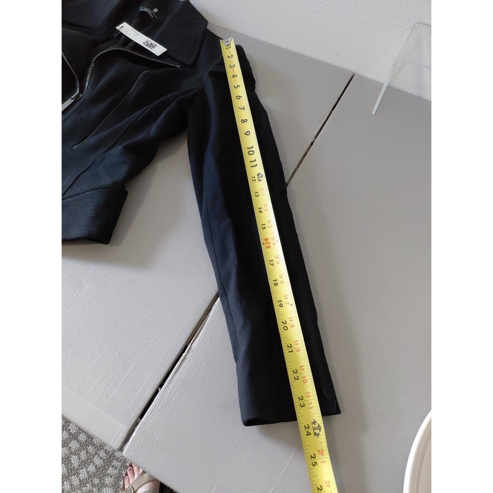 NEW Elie Tahari X Nordstrom Moto Jacket Women 6 Black Modern Zip Crop GABBIE - Picture 14 of 16